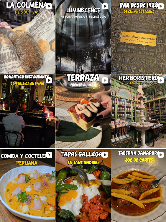 Influencer foodie @restaurantesbarcelona colaborando con marcas de "gastronomía" – Agencia Brilla