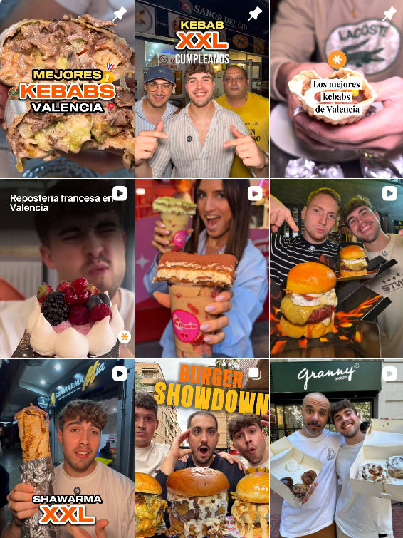 Influencer foodie/tiktok @calpe4cheatin colaborando con marcas de "gastronomía" – Agencia Brilla