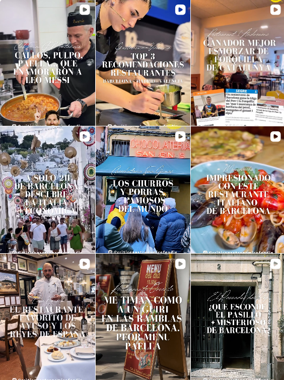 Influencer foodie @criticogastronomicofoodie colaborando con marcas de "gastronomía" – Agencia Brilla