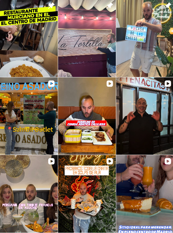 Influencer foodie/travel @elpaladardefabio colaborando con marcas de "gastronomía" – Agencia Brilla