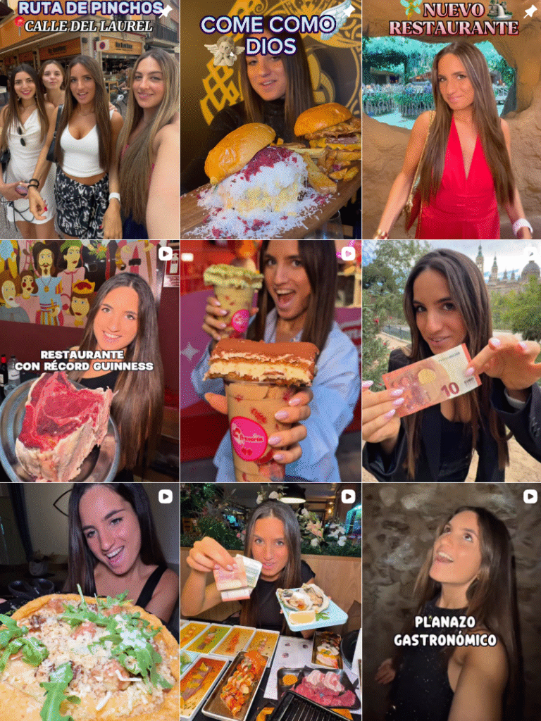 Influencer Foodie/Lifestyle @albamoress colaborando con marcas de gastronomía y estilo de vida – Agencia Brilla.