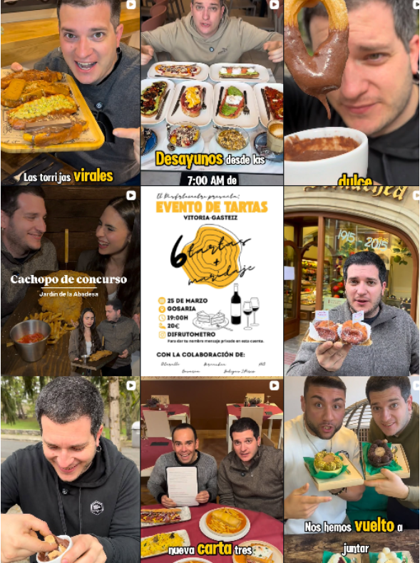 Influencer foodies @disfrutometro colaborando con marcas de "gastronomía" – Agencia Brilla.