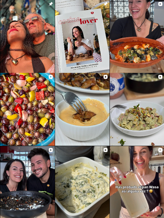 Influencer recetas / foodie @cocinalover colaborando con marcas de "gastronomía" – Agencia Brilla