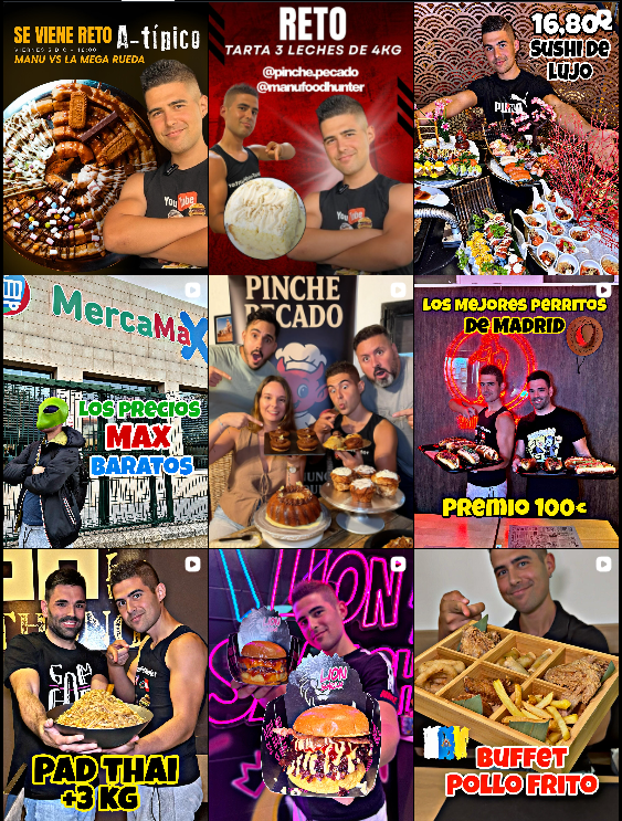 Influencer foodie y reto gastronómico @ManuFoodHunter colaborando con marcas de comida en Madrid – Agencia Brilla