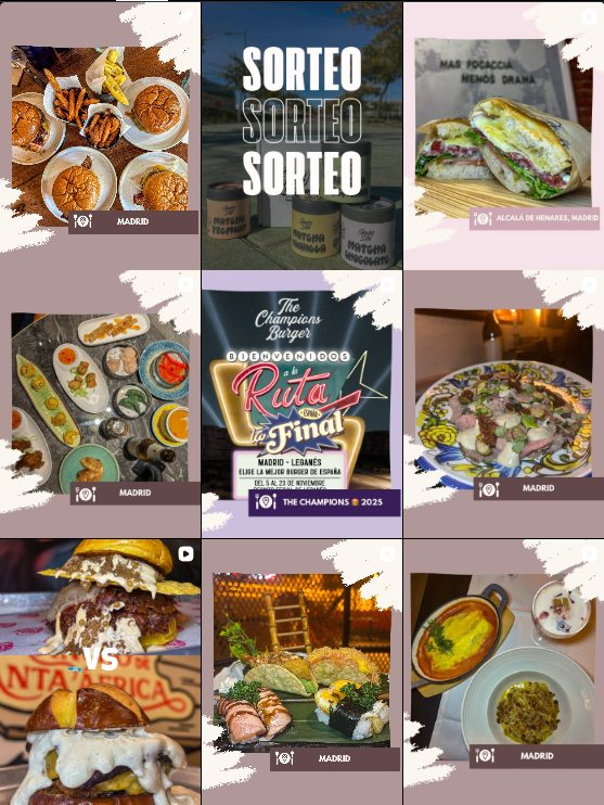 Influencer foodie especializado en gastronomía y tapeo en Madrid @tapeando.por.el.mundo colaborando con marcas gastronómicas – Agencia Brilla