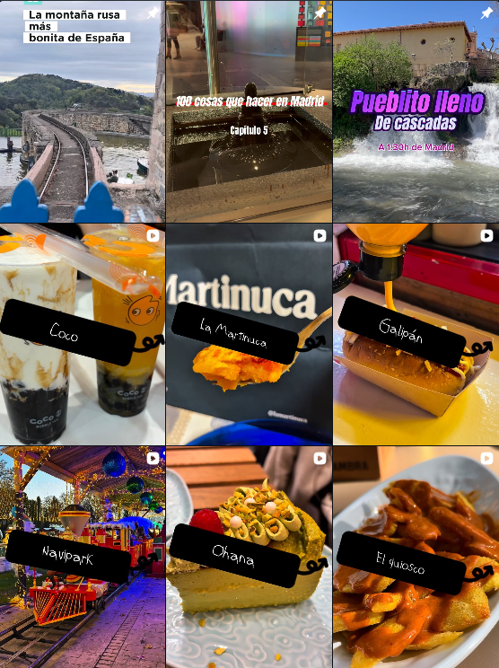 Influencer @madrideando_ compartiendo sus planes gastronómicos y recomendaciones en Madrid