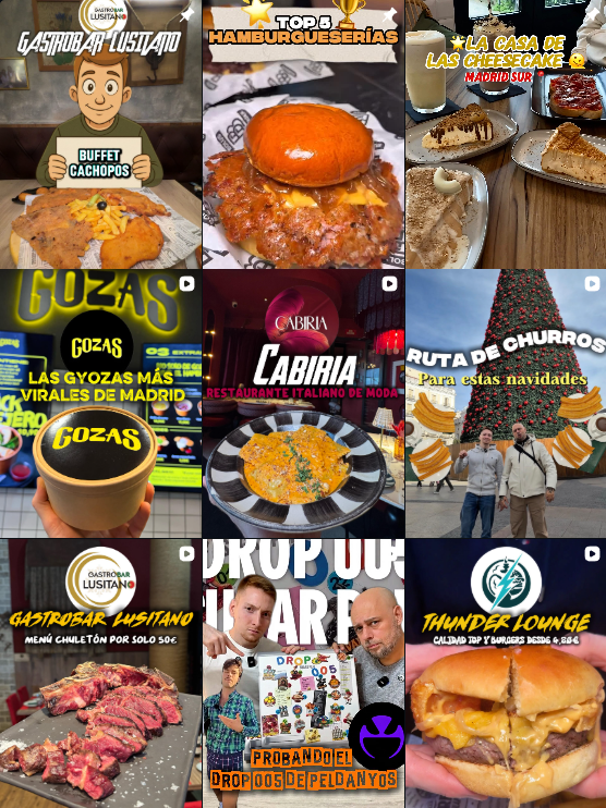 Influencer @zampandoconjorge compartiendo sus experiencias gastronómicas y recomendaciones de restaurantes