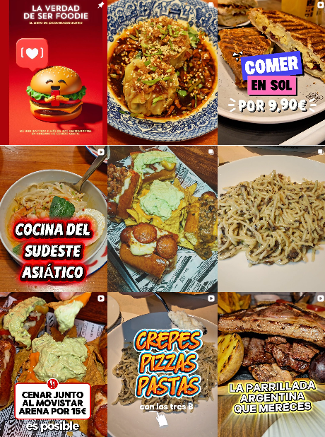 Influencer foodies , gastronomía , restaurantes , planes gastronómicos @Comidasdemadrid colaborando con marcas de “restauración, gastronomía, ocio gastronómico” – Agencia Brilla