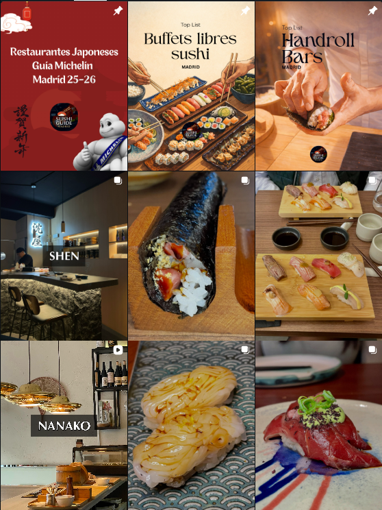 Influencer lifestyle, foodies, travel @SushiGuideMadrid colaborando con marcas de "gastronomía, estilo de vida, viajes" – Agencia Brilla