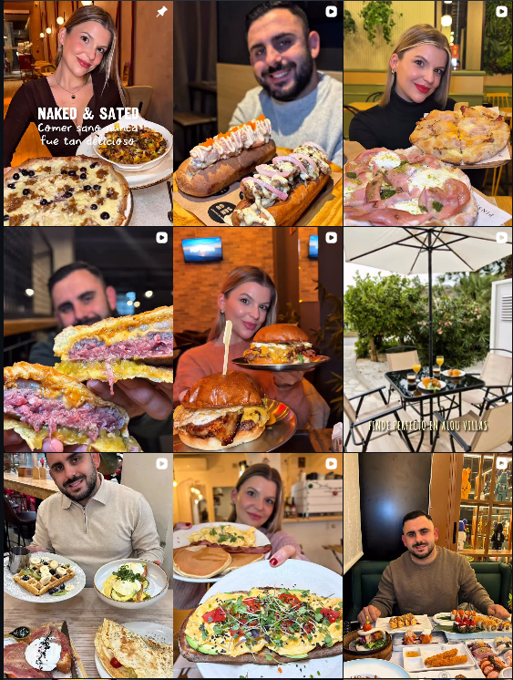 Influencer foodie @_carlaymanuel colaborando con marcas de "gastronomía, restaurantes, experiencias food" – Agencia Brilla.