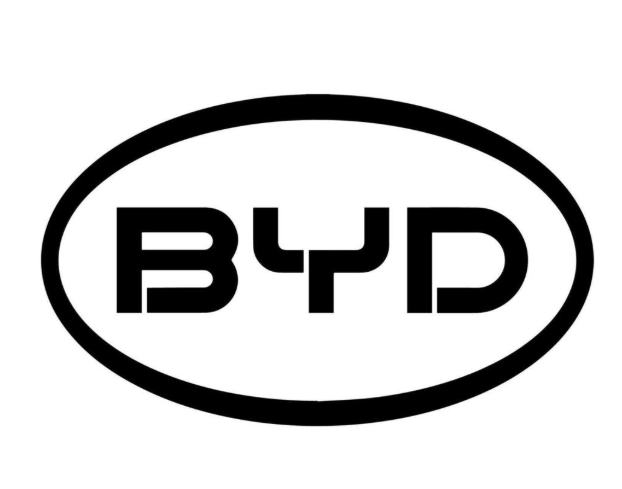Logo de BYD, marca de tecnología y automóviles eléctricos.
