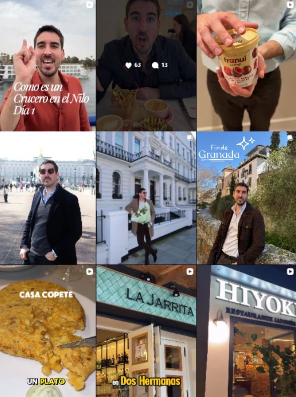 Influencer travel, foodie, lifestyle @miguedesevilla colaborando con marcas de "viajes, gastronomía, estilo de vida" – Agencia Brilla.
