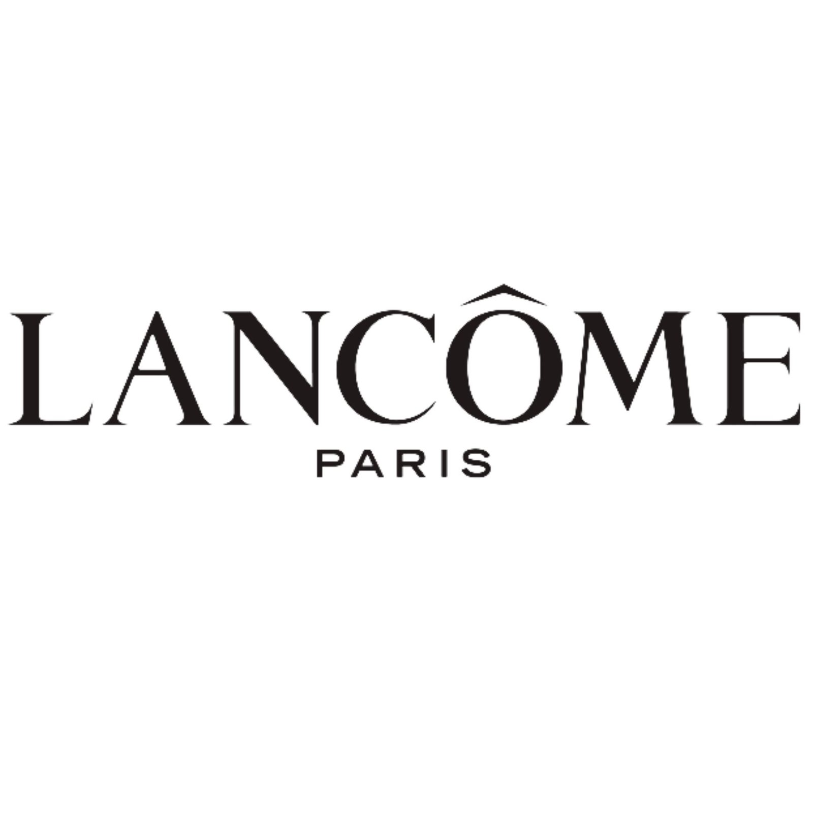 Logo de Lancôme, con el nombre de la marca en letras elegantes y la palabra "PARIS" debajo.