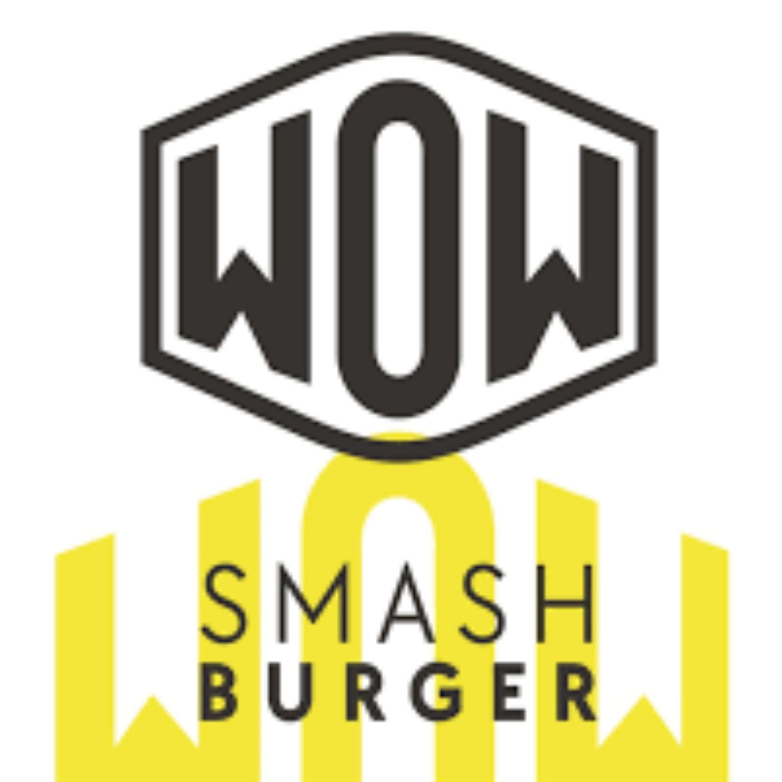 Logo de WOW Smash Burger, restaurante especializado en hamburguesas gourmet.