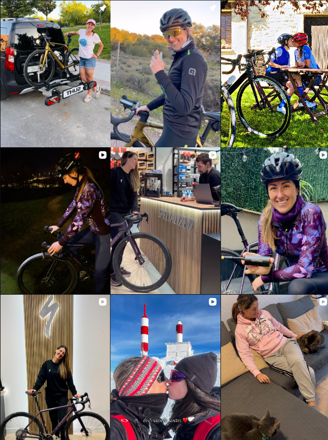 Influencer fitness @marta_cycling colaborando con marcas de "ciclismo, deporte, entrenamiento y vida activa" en Madrid y Málaga – Agencia Brilla.