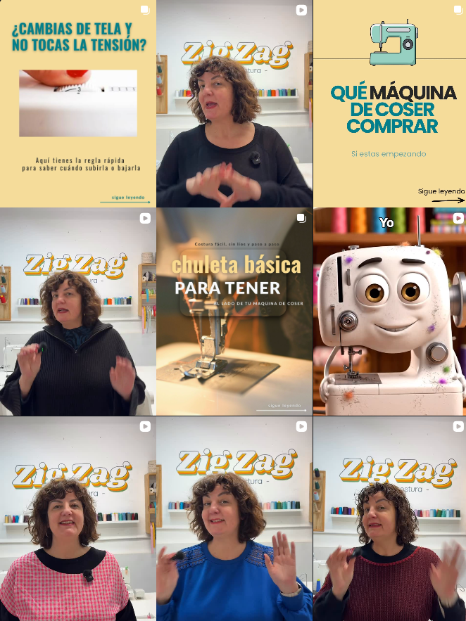 Influencer decoración @zigzagcostura colaborando con marcas de "costura, decoración del hogar, DIY y creatividad" en Barcelona – Agencia Brilla.