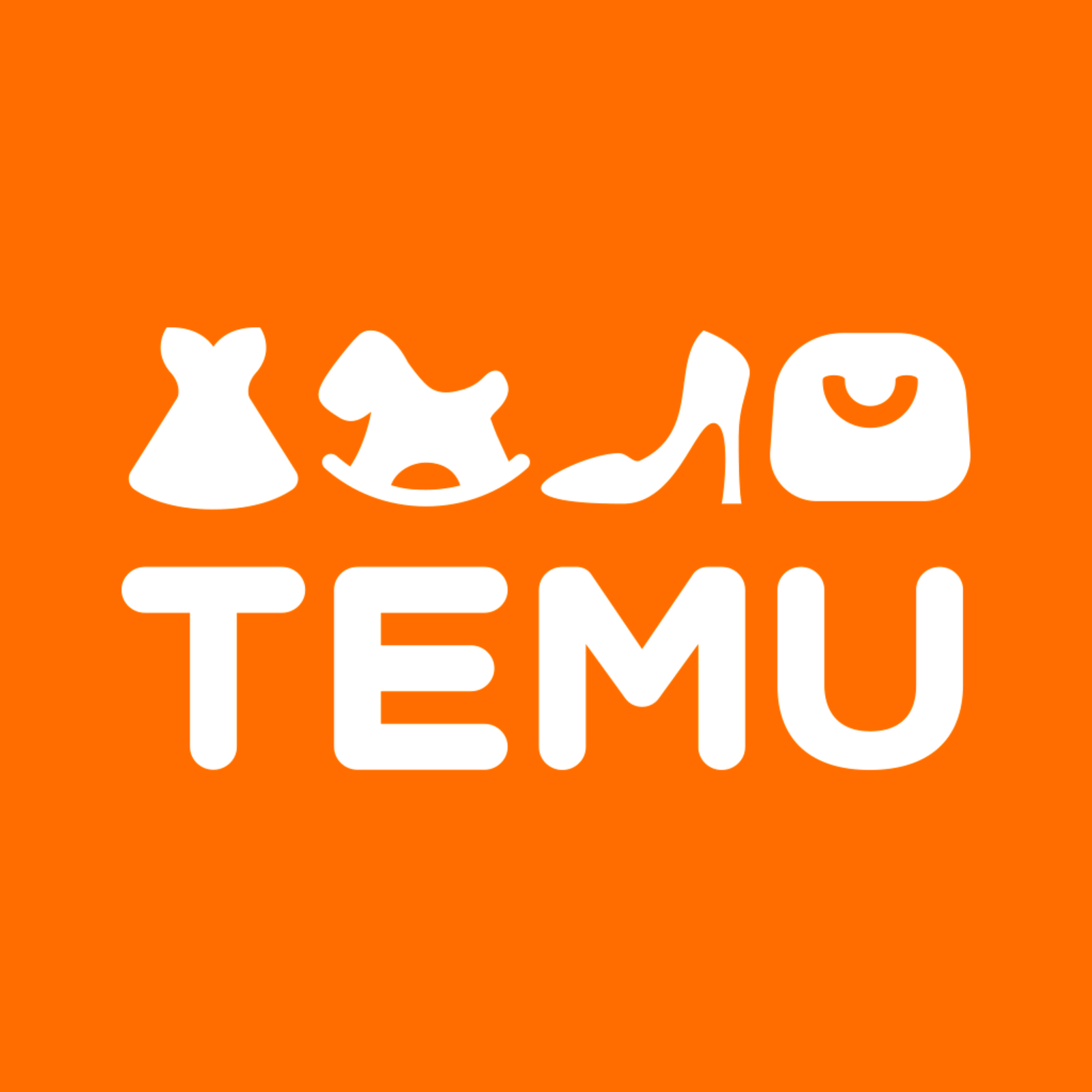 Logo de Temu, tienda de moda y accesorios.