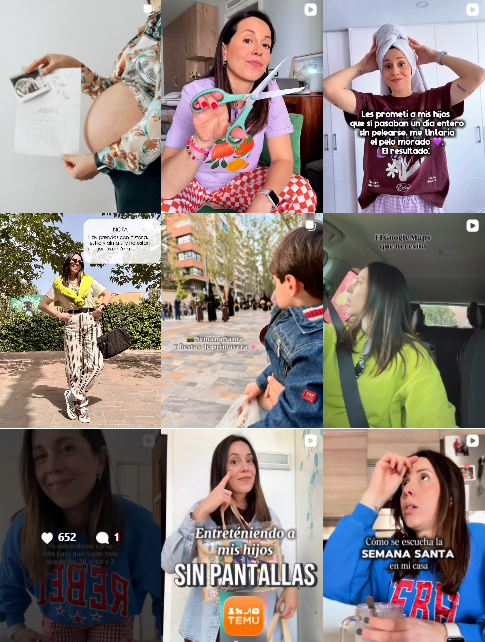 Influencer lifestyle y mami @elblogdemaleni creando contenido familiar y cotidiano en Murcia, colaborando con marcas de "maternidad, hogar, crianza, estilo de vida y productos familiares" – Agencia Brilla.