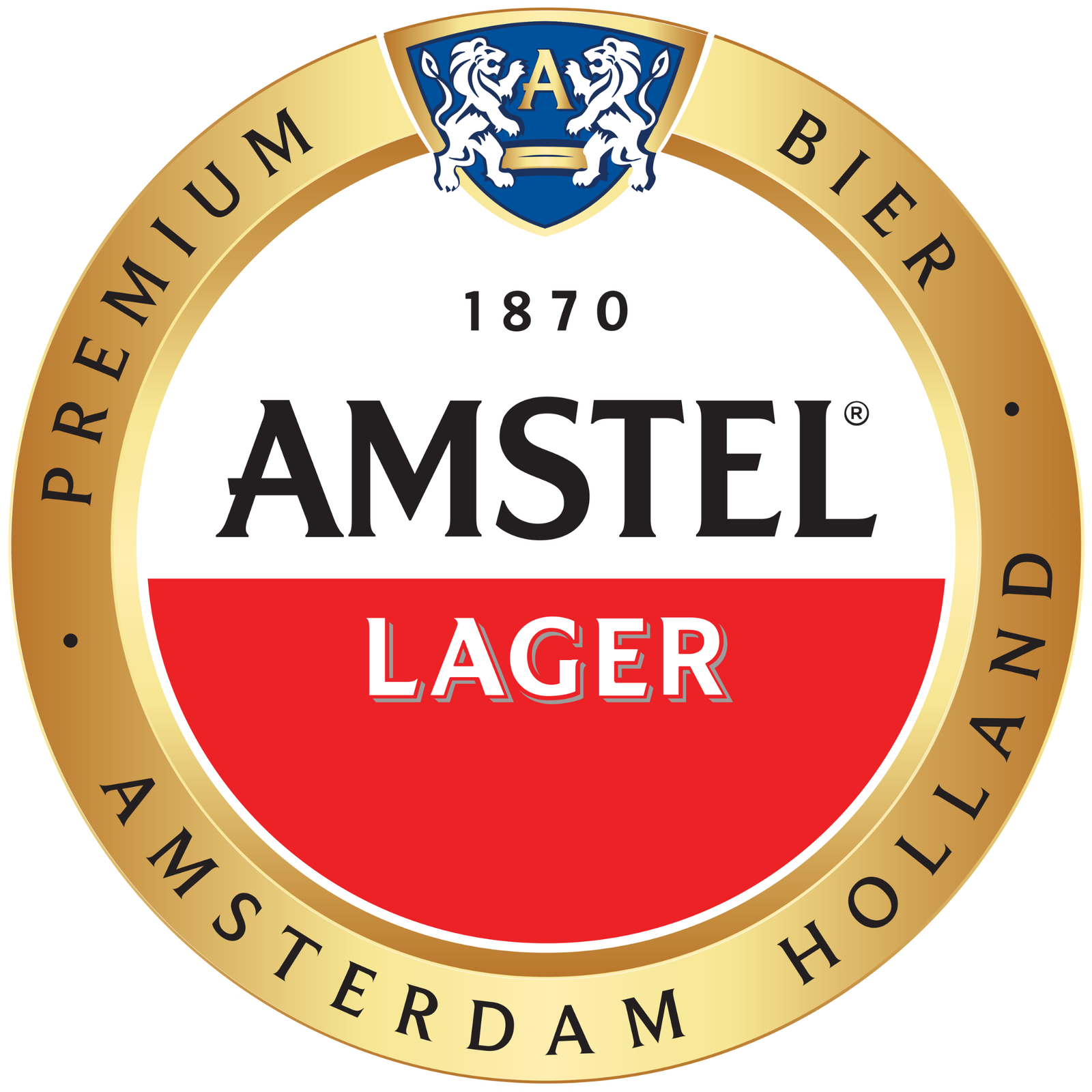 Logo de Amstel Lager, cerveza premium de Holanda.