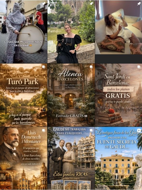 Influencer planes, travel @elenamanukhina_ creando contenido de viajes y experiencias en Barcelona, colaborando con marcas de "planes, turismo, escapadas y lifestyle travel" – Agencia Brilla.