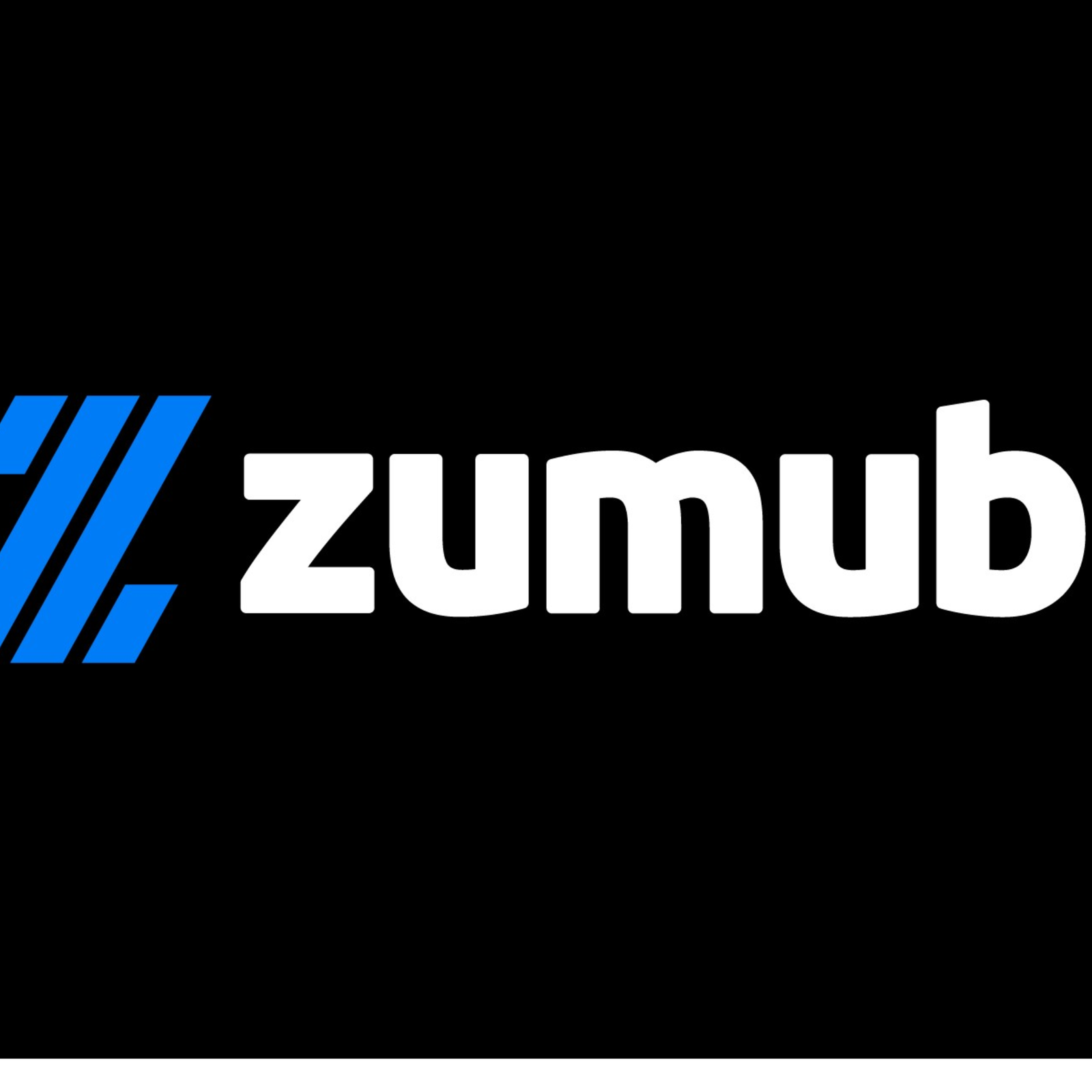 Logo de Zumub con diseño moderno en fondo negro