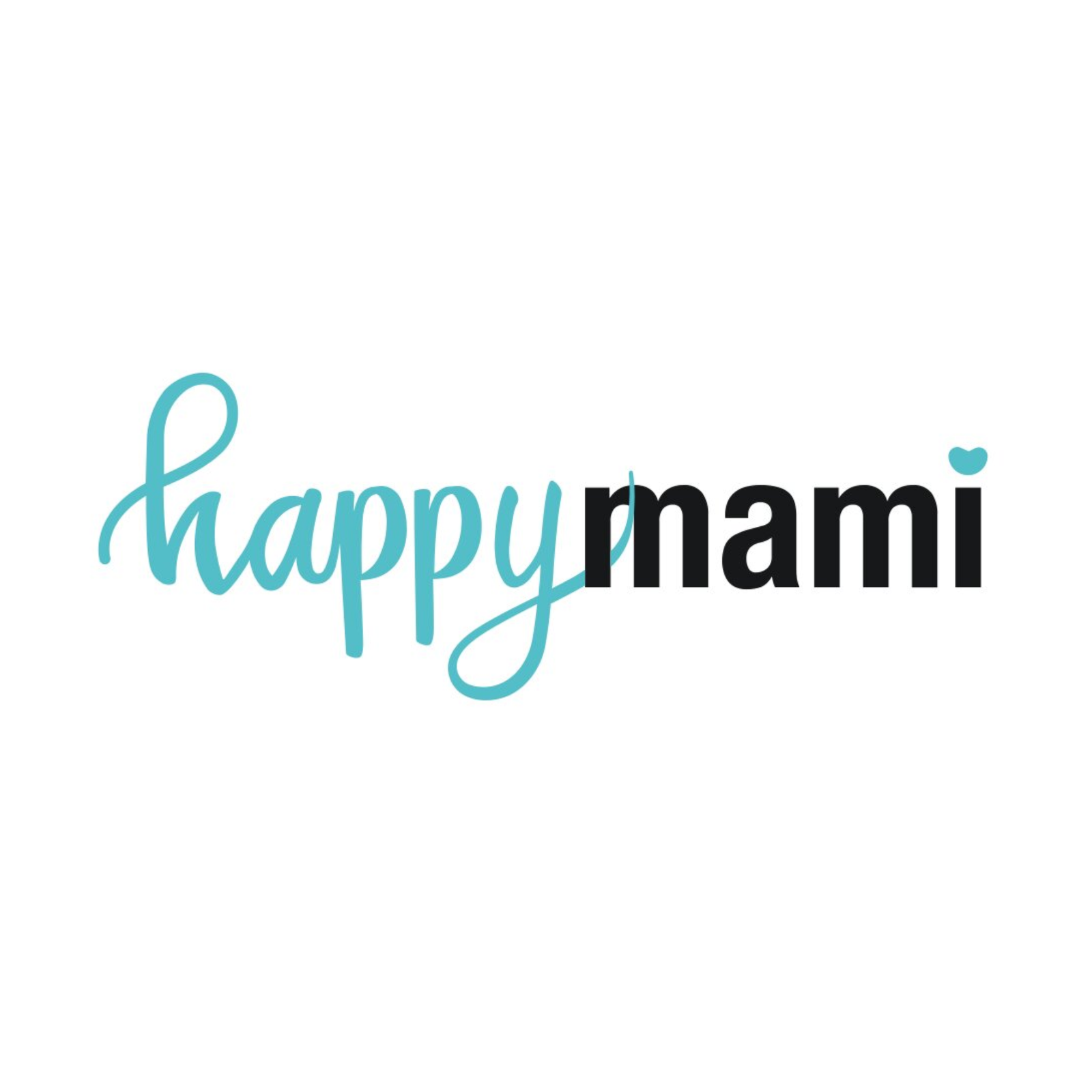 Logo de Happy Mami para productos de maternidad y cuidado del bebé, estilo moderno y amigable, ideal para redes sociales y branding digital.