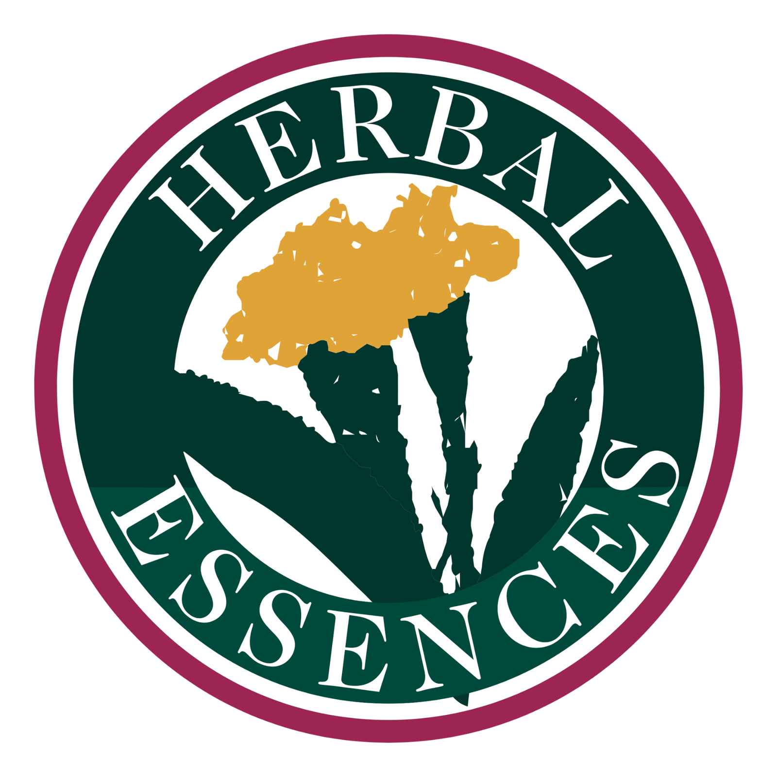 Logotipo de Herbal Essences para productos de cuidado capilar.