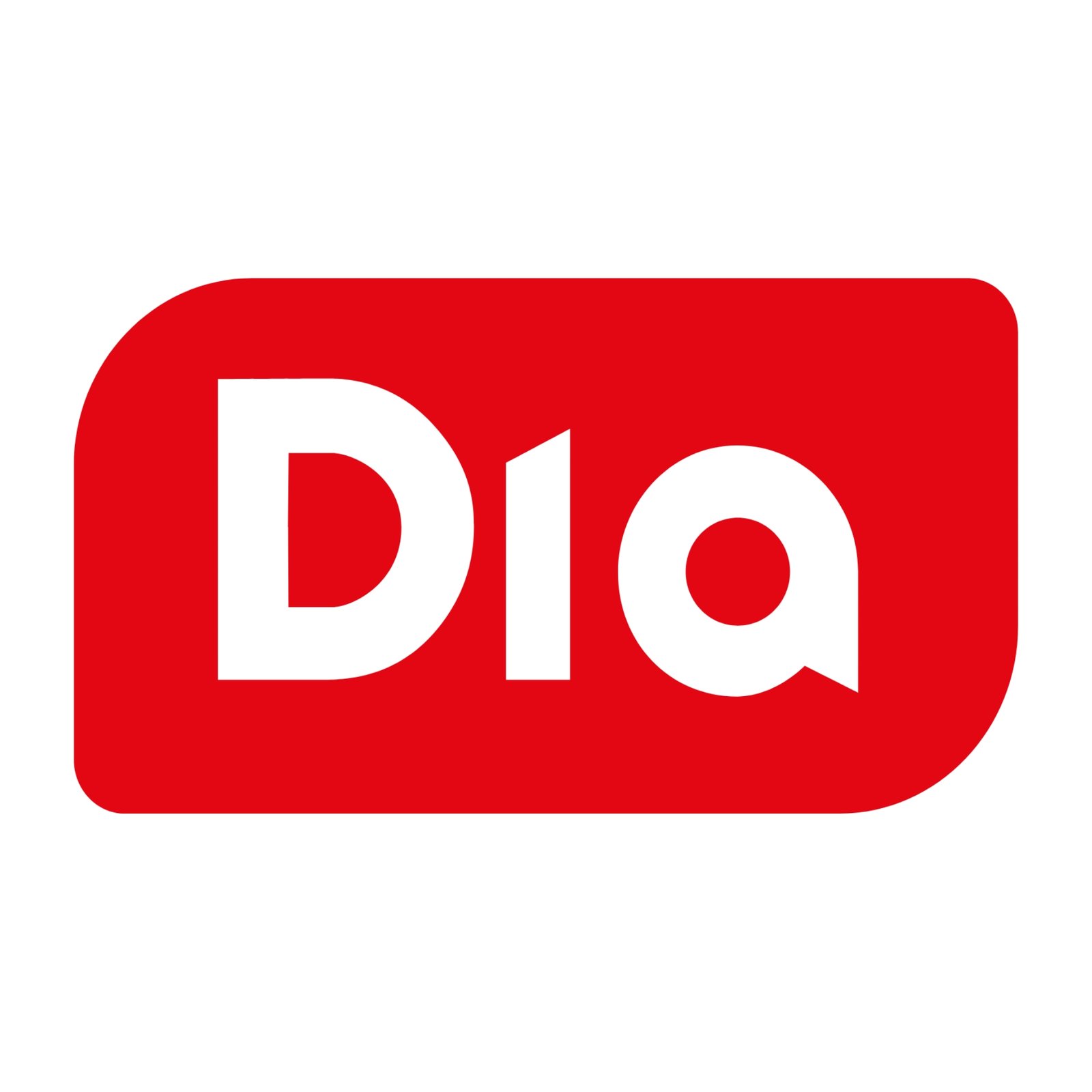 Logo de DIA en color rojo con símbolo de descuento incorporado.