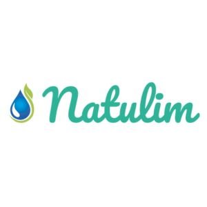 Logo de Natulim con icono de gota de agua en tonos azul y verde junto al nombre de la marca en color turquesa.