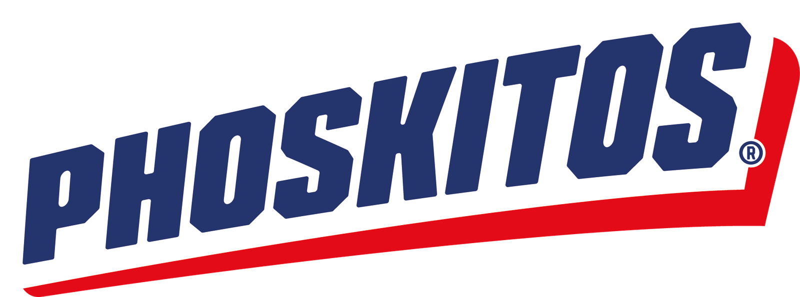 Logotipo oficial de Phoskitos en color azul y rojo sobre fondo claro.