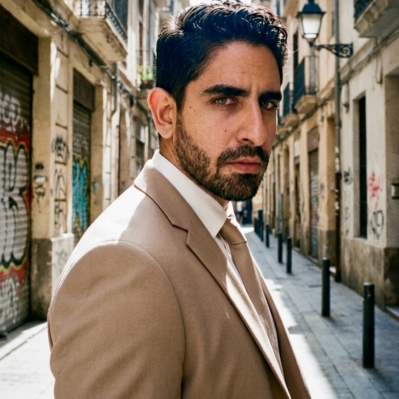 UGC Brandon González creando contenido de imagen personal, moda masculina y estilo profesional – Agencia Brilla.