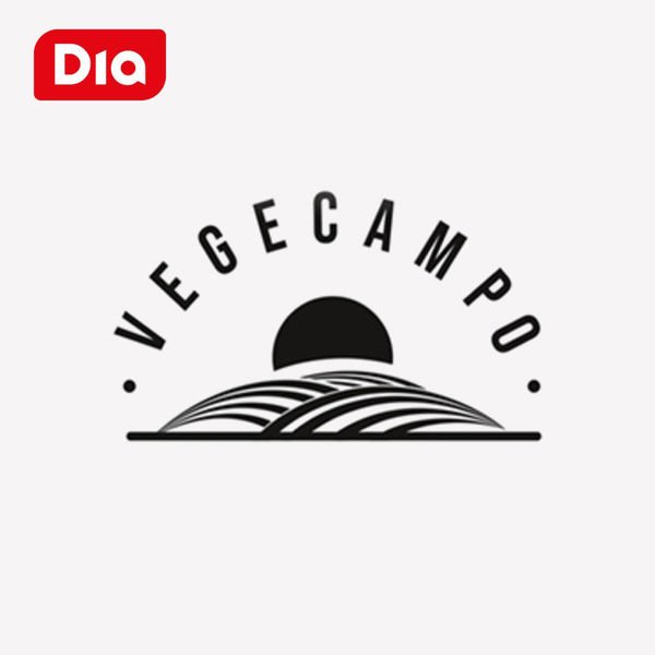 Logo de Vegecampo junto al distintivo de Dia, representando una marca de productos alimentarios elaborados con ingredientes seleccionados.