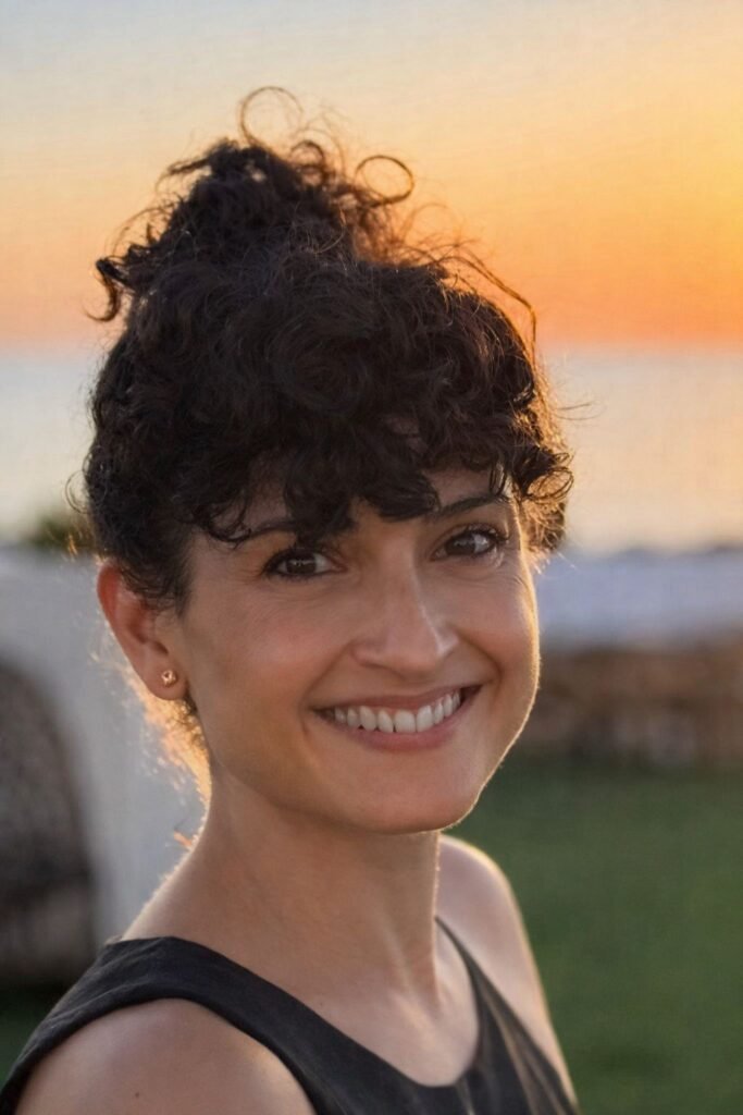 Ana Ayúcar creadora de contenido foodie sonriendo al atardecer