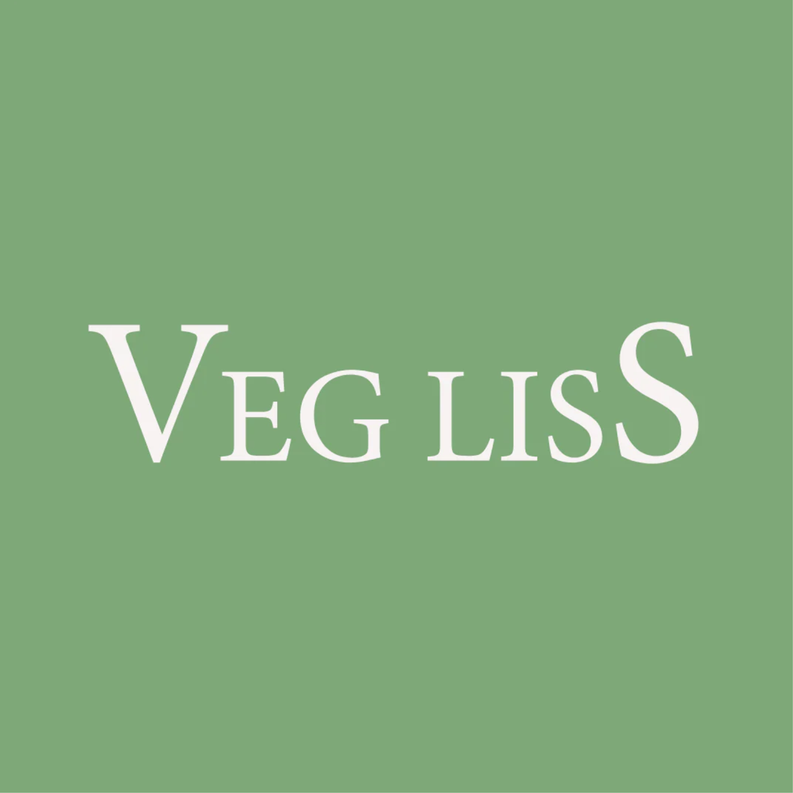 Logo de Vegliss en fondo verde, marca de champú vegano y productos capilares naturales.