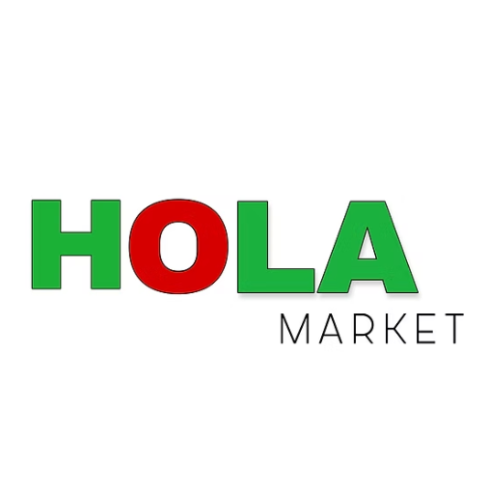 Logo de HOLA Market, marca de bazar, alimentación, hogar y productos variados – Agencia Brilla.