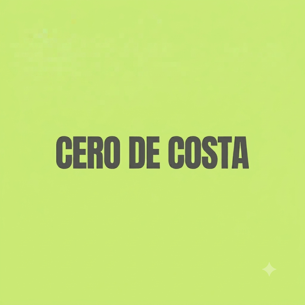 Logotipo de Cero de Costa sobre fondo verde lima.