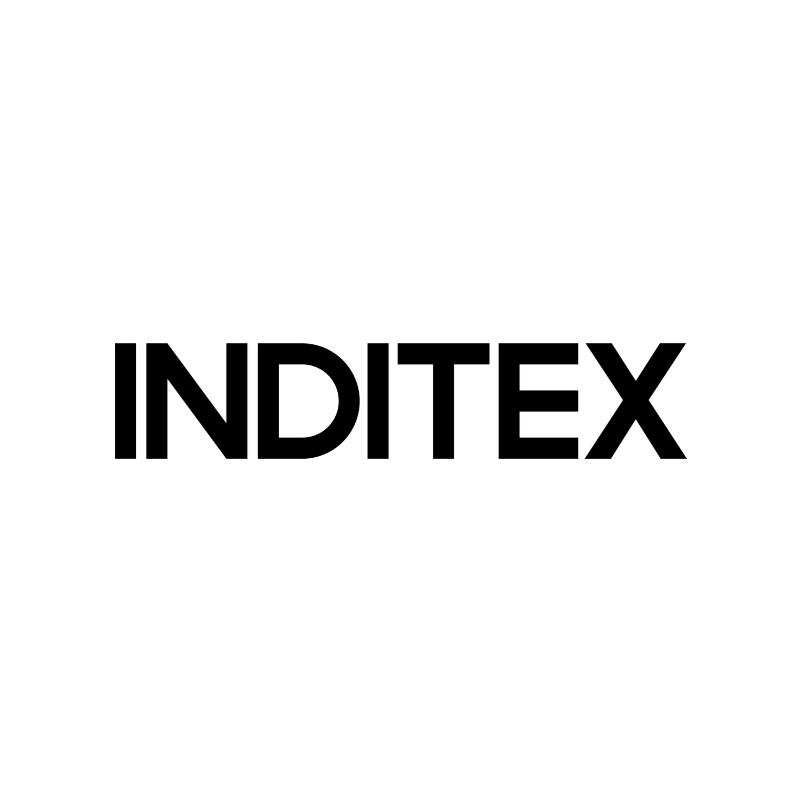 Logotipo negro de Inditex sobre fondo blanco.