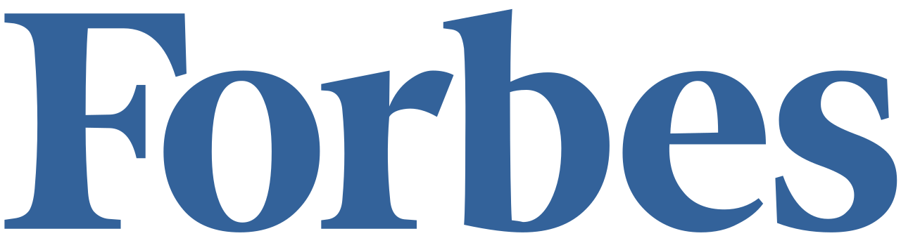 Logo de Forbes en color azul con su característica tipografía serif | Agencia Brilla Influencers