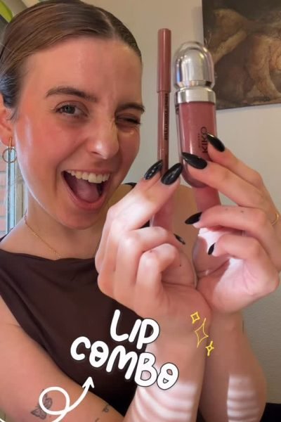 Beatriz Muñoz, creadora UGC beauty, mostrando un lip combo con perfilador y producto labial de KIKO Milano | Agencia Brilla Influencers