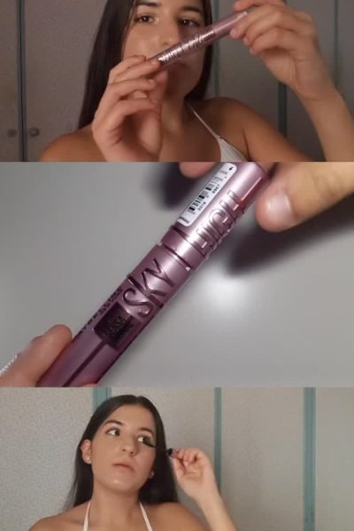 María del Valle del Moral Cobija mostrando y aplicando una máscara de pestañas en contenido UGC beauty | Agencia Brilla Influencers