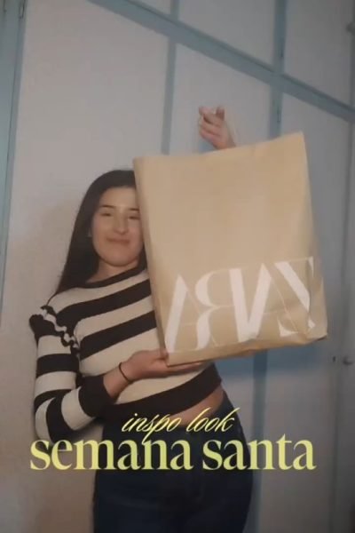 María del Valle del Moral Cobija mostrando una bolsa de Zara en contenido de inspiración de looks para Semana Santa | Agencia Brilla Influencers